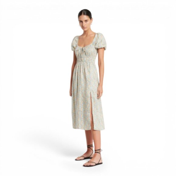 Faithfull the Brand Dresses & Skirts - Faithfull The Brand Terina Midi Dress Sabinosa Floral Blue Smocked Size 6